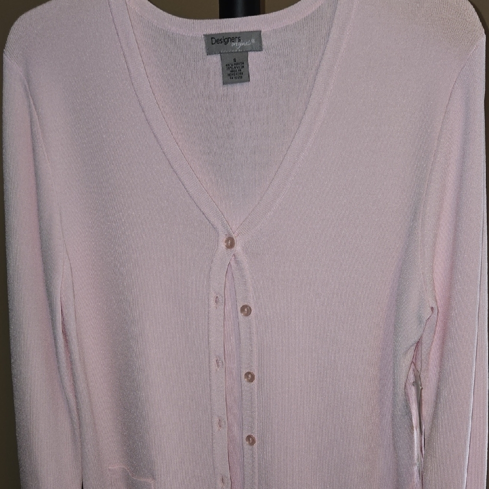 Designers Originals Soft Pink Button-Up Cardigan Size SM